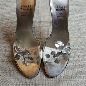Stuart Weitzman "Lunatic" Clear Polka Dot Slide
